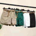 Chic Shorts Women Belt Solid Buttons Side Slit A-line Streetwear Fashion Skirts Chic Harajuku Summer Loose Pants - Image 2