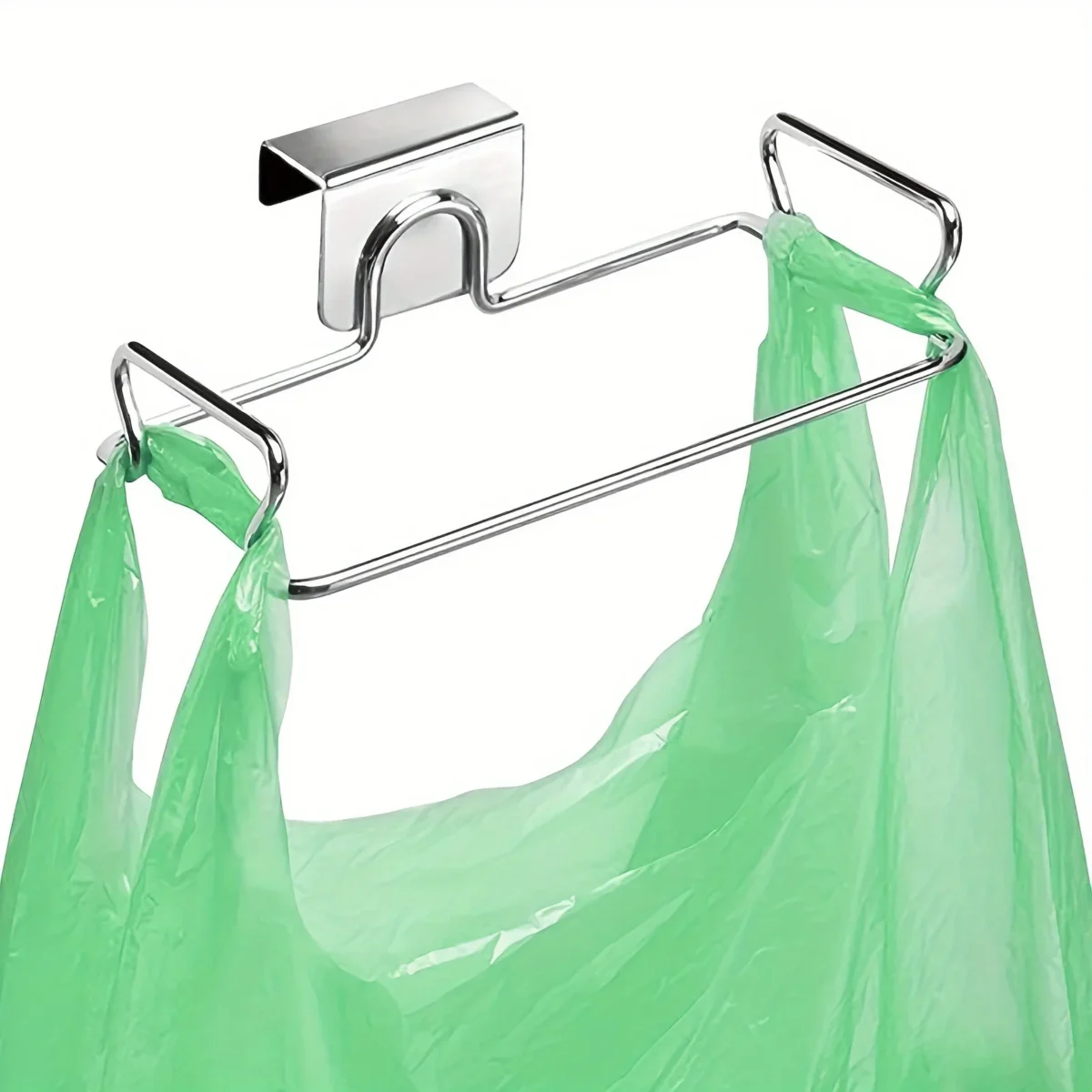 [Stainless Steel Garbage Rack] 1 set of Stainless Steel Kitchen Garbage Rack - Household Wall Mounted Plastic Bag Storage - Image 1