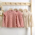 Kids Long Sleeved Undershirt Girls Cute Floral Dots T-shirt 2-10T Children Boys Sweet Tops Bottoming Shirt t shirt for kids boy - Image 5