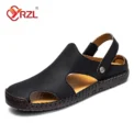 YRZL Men Sandals Handmade Roman Sandals Breathable Non-Slip Beach Slippers for Men Outdoor Summer Water Trekking Sandals
