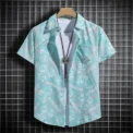 Stylish Hawaiian Printed Shirt, Loose Fit with Short Sleeves for Men and Women - Perfect for Casual Beach Look - Image 3