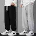 Casual Sweatpants for Men Loose-Fit Straight-Leg Grey Wardrobe  New Style Lightweight Summer Pants Youth Wide-Leg Trousers - Image 4