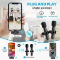Wireless Lavalier Microphone Portable Audio Video Recording Mini Mic for iPhone Android Live Broadcast Gaming Phone Mic - Image 2