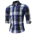 Foreign Trade Men's Long sleeved Checkered Shirt Seasonal Casual Top