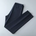 Men's lightweight business casual pants with micro elasticitymen's quick drying pantsnew straight leg office black deep bluepant - Image 5