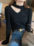 Basic Hollow Out Women Sweaters Autumn Winter Tops Slim Jumper Soft Warm Pull Women Pullover Knitted Sweater 2025 - Image 2