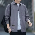 New Loose-fit Casual Men's Long Sleeve Vintage  Shirt Jacket Spring Autumn Shirt Underwear - Image 2