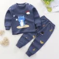 1-4Age Child Autumn Outfits Cartoon Tops Pants Long Sleeve Home Wear Suits New Toddler Pajamas Suits Boys And Girls Cute Outfits - Image 2