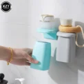 Creative New Magnetic Suction Mouthwash Cup Wall-mounted Toothbrush Rack Brushing Cup Home Bathroom Supplies - Image 2