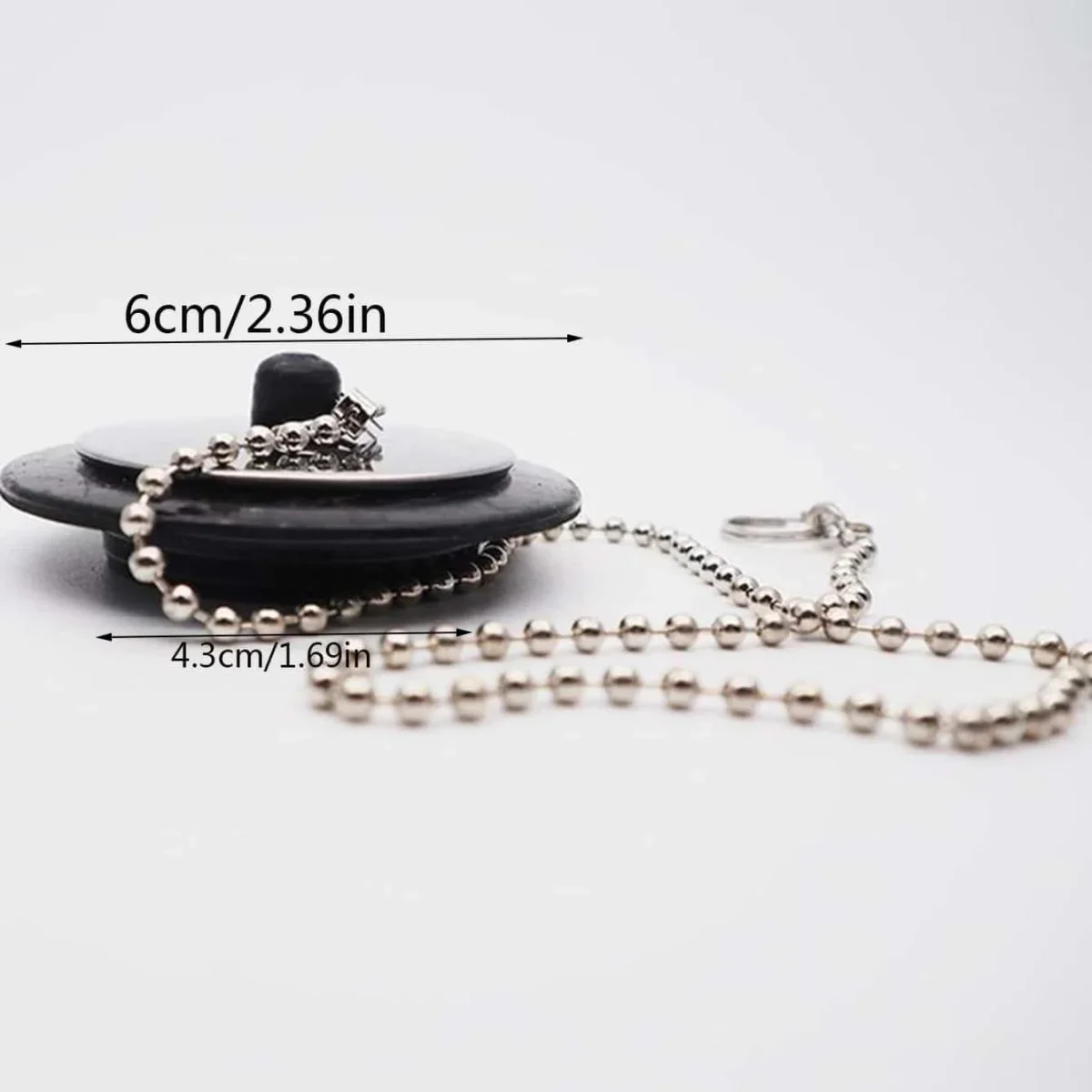 1pc Durable Rubber Bathtub Drain Stopper With chain Sink Plug Strainer, Lightweight And Sturdy For Bathroom & Kitchen - Image 5