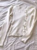 Black/White Solid Lettuce Trim Bowknot Pullover Sweater Y2K Casual Long Sleeve Sweater For Spring & Fall Women's Clothing - Image 4