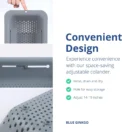 Expandable Sink Colander Strainer Basket Wash Drain Dry Dishes Veggies Pasta Kitchen Utensil Drainer Tool Home Essential Gray - Image 4