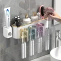 Toothbrush Holder With Squeezer Perforation-free Bathroom Shelf Mouthwash Cup Toothbrush Holder - Image 5