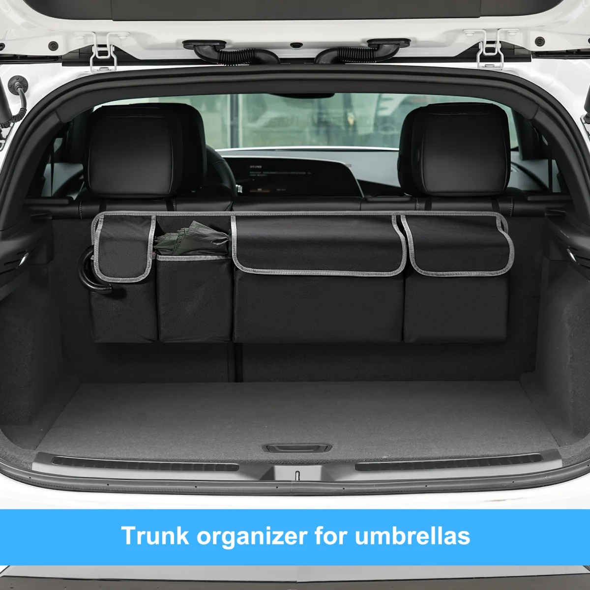 Car Trunk Organizer for SUV Backseat Hanging Organizer for SUV Truck MPV Upgrade Back Seat Storage Bags with 4 Pockets 39*14inch - Image 4