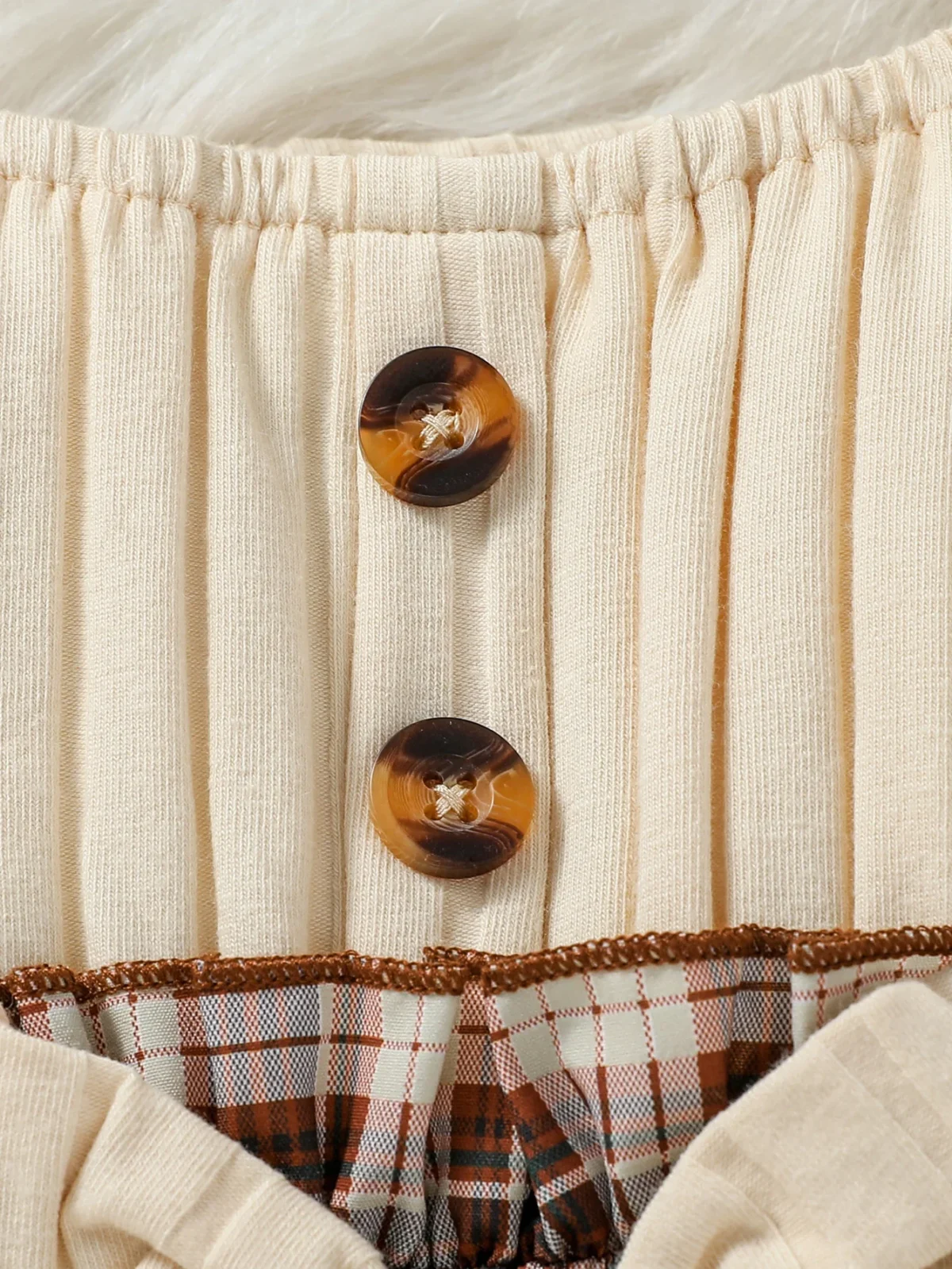 New Baby Girls Autumn Long Sleeve With Bow Plaid Fahion Cute Dress - Image 6