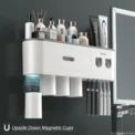 -Magnetic Adsorption Inverted Toothbrush Holder Wall -Automatic Toothpaste Squeezer Storage Rack Bathroom Accessories - Image 3
