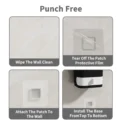 Toilet Cleaning Brush Without Dead Ends Plastic Wall Mounted Toilet Brush Bathroom Accessories Punch Free Cleaning Tool - Image 6