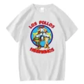 LOS POLLOS Hermanos Funny Printed T-Shirt Men Fashion Casual Short Sleeves Summer Cotton Breathable Tshirt Chicken Brothers Tees - Image 2