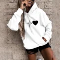 Women's Pullover Fashion Casual Fun Print Hooded Sweatshirt Loose Sports Tops Pullover - Image 5