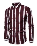 men's new casual striped long sleeved seasonal shirt for foreign trade - Image 4