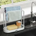 1PCS Detachable Kitchen Dishcloth Holder Rag Hanger Sink Sponge Holder Storage Rack Shelf For Bathroom Scrubber Brush Organizer - Image 2