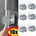 1-10PCS Wall Mounted Mop Organizer Holder Wall-Mounted Waterproof Mop Storage Rack Broom Hanger Hooks Household Tools