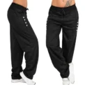 Women Sweatpants Middle waisted Sports Pants Fashion Casual Baggy Trousers Female Joggers Streetwear Loose Straight Leg Pants - Image 5