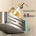 No-Drill Bathroom Shelf Shelves Shampoo Makeup Storage Holder Kitchen Organizer Wall Mounted Bathroom Accessories Aluminum Alloy - Image 2
