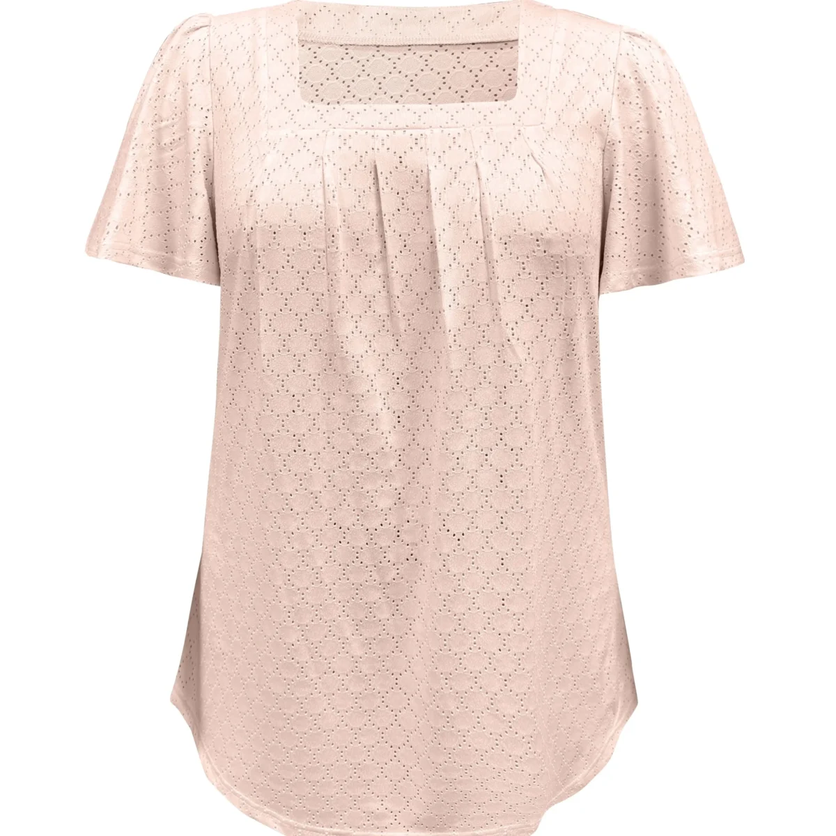 Plus size spring and summer fashionable and elegant hollow tops for women office wear loose ruffle sleeves versatile tops - Image 3