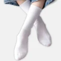 5 Pairs Women White Round Neck Socks Simple Versatile Comfortable Socks Lightweight Soft Casual And Breathable Mid Length Socks - Image 4