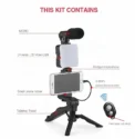 Smartphone Vlogging Kit With Tripod Phone Holder Mini Microphone LED Fill Light Starter For TikTok Live Stream Video YouTube - Image 6