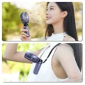 Portable mini fan that can be folded and hung around the neck, 5-speed USB charging fan, supporting phone and display screen, - Image 5