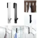 Stainless Steel Over Glass Door Shower Door Back Shower Towel Rack S-Shape Bathroom Bathrobe Hanger Holder Hooks - Image 3