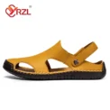 YRZL Men Sandals Handmade Roman Sandals Breathable Non-Slip Beach Slippers for Men Outdoor Summer Water Trekking Sandals - Image 2