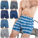 1PC Mens Sleepwear Plaid Pajama Bottoms At Home Plus Size Boxers Brief For Men High Waist Allo Pants Cotton Slacks Sleep Bottoms -