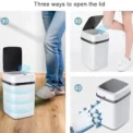 Kitchen Trash Bin 13L Bathroom Touch Trash Can In The Toilet Smart Garbage Bucket Waste Bins Dustbin Smart Trash Can Kitchen - Image 4