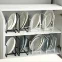 1pc Kitchen Cabinet Plate Storage Countertop Dish Rack Drawer Dinner Plate Partition Drain Rack Layered Storage Rack Accessories - Image 3