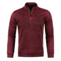 Autumn Men's Half Zipper Sweatshirts Long Sleeve Solid Color Pullover Turtleneck Streetwear Winter Warm Jacket Sport Coats - Image 4