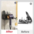 Hair Dryer Holder Wall Dryer Bracket Straightener Stand Hairdryer Organizer Hair Brush Storage Box Bathroom Accessories - Image 3