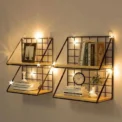 Wall Mounted Shelves Without Drilling Wood Hanging Shelf For Living Room Bedroom Storage Basket Wall Decoration Rack Organizers - Image 4