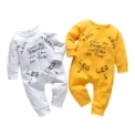 Newborn Baby Romper Jumpsuit Casual Clothes for Boys 2Colors New Letters Print infant Boys One Piece Climb Clothing for 0-18M -