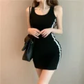 Summer Women Casual Sheath Dress Lady Spaghetti Strap Sleeveless Sexy Stretch Slim Dress - Image 2