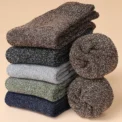5 Pairs Winter Warm Men’s Socks Wool Male Women Socks Super Thicker Solid Socks Wool Socks Against Cold Snow Terry Socks - Image 4