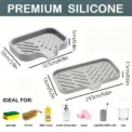Sink Silicone Tray With drain Soap Sponge Storage Holder Countertop Sink Scrubber Brush Soap Storage Rack Kitchen Organizer - Image 6