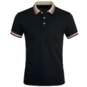 Men Summer Solid Casual Office Breathable Cotton Polo Shirt Fashion  Male Business High Quality Striped Short Sleeve Top -