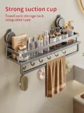 No Drill Bathroom Suction Cup Storage Shelf Storage Shelf Bathroom Perforation-Free Wall Hanging Vanity Toilet Triangle Basket R - Image 2