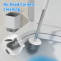 Toilet Cleaning Brush Without Dead Ends Plastic Wall Mounted Toilet Brush Bathroom Accessories Punch Free Cleaning Tool - Image 3