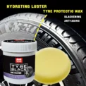 Tire Blackening Coating Wax - Hydrating Luster and Protection, Anti-Aging Tire Care Coating with Sponge Applicator - Image 3