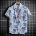 Stylish Hawaiian Printed Shirt, Loose Fit with Short Sleeves for Men and Women - Perfect for Casual Beach Look - Image 4