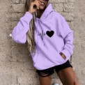 Women's Pullover Fashion Casual Fun Print Hooded Sweatshirt Loose Sports Tops Pullover - Image 2